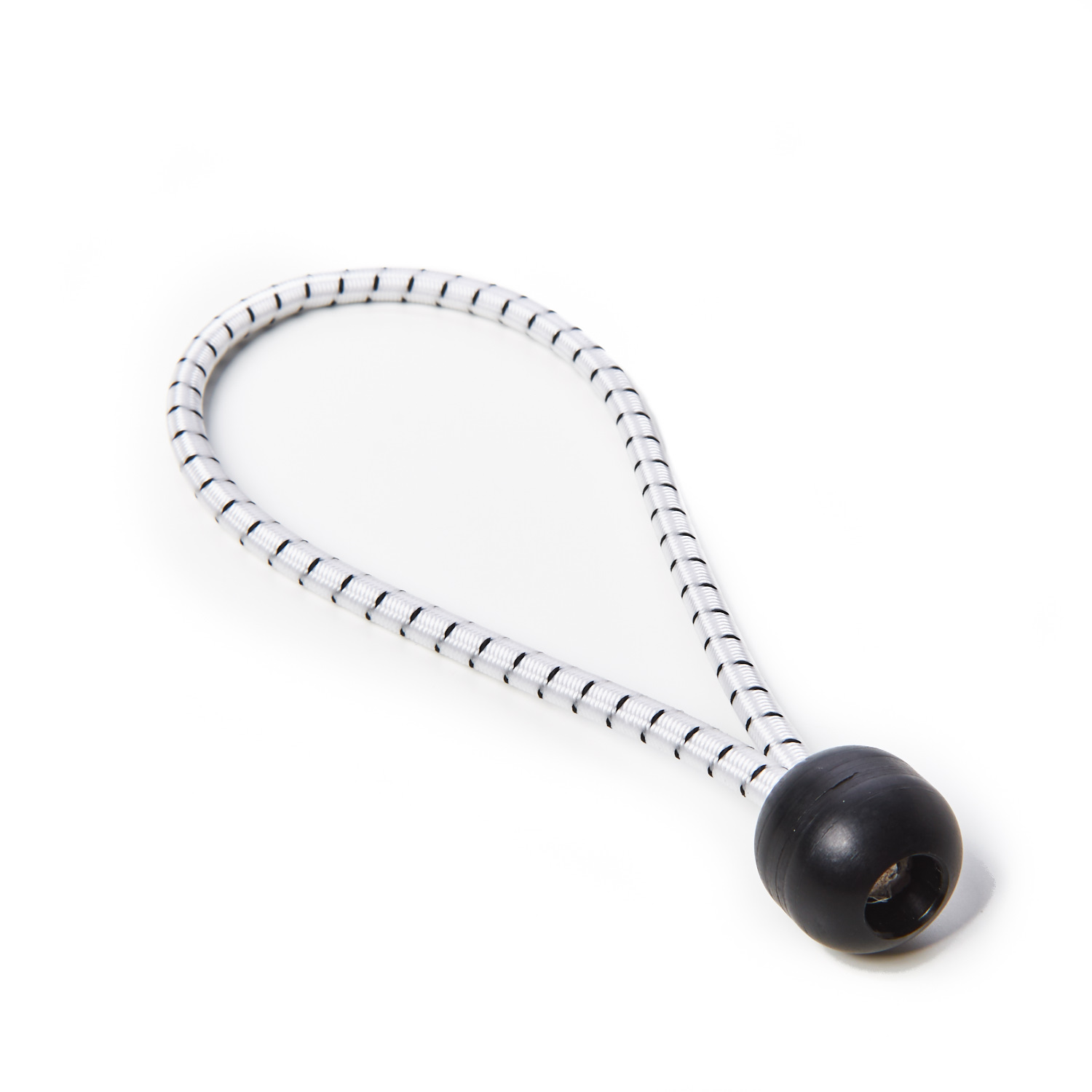Elasticated Bungee Ball Loop White with Black Fleck