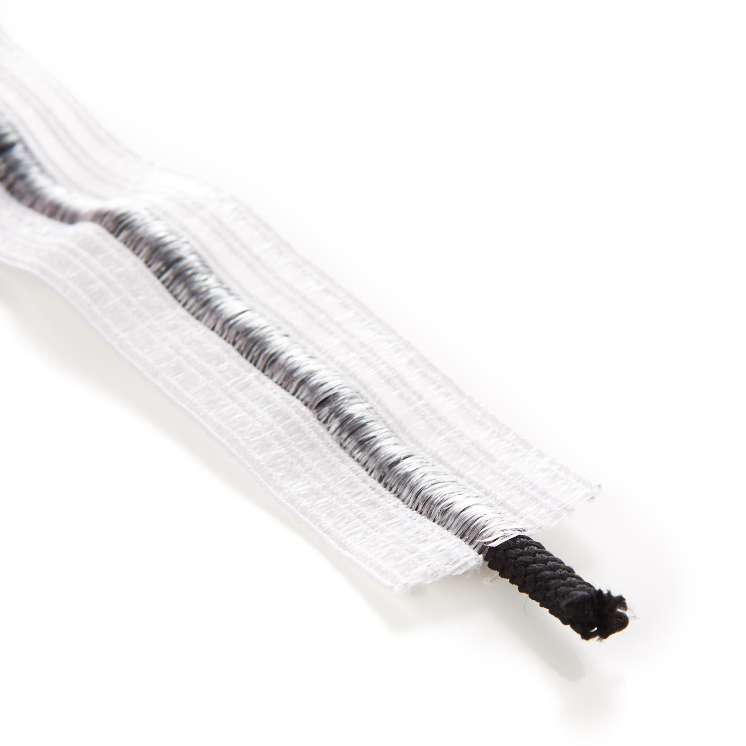 32mm Bonadex Elastic White Black Drawstring Cord