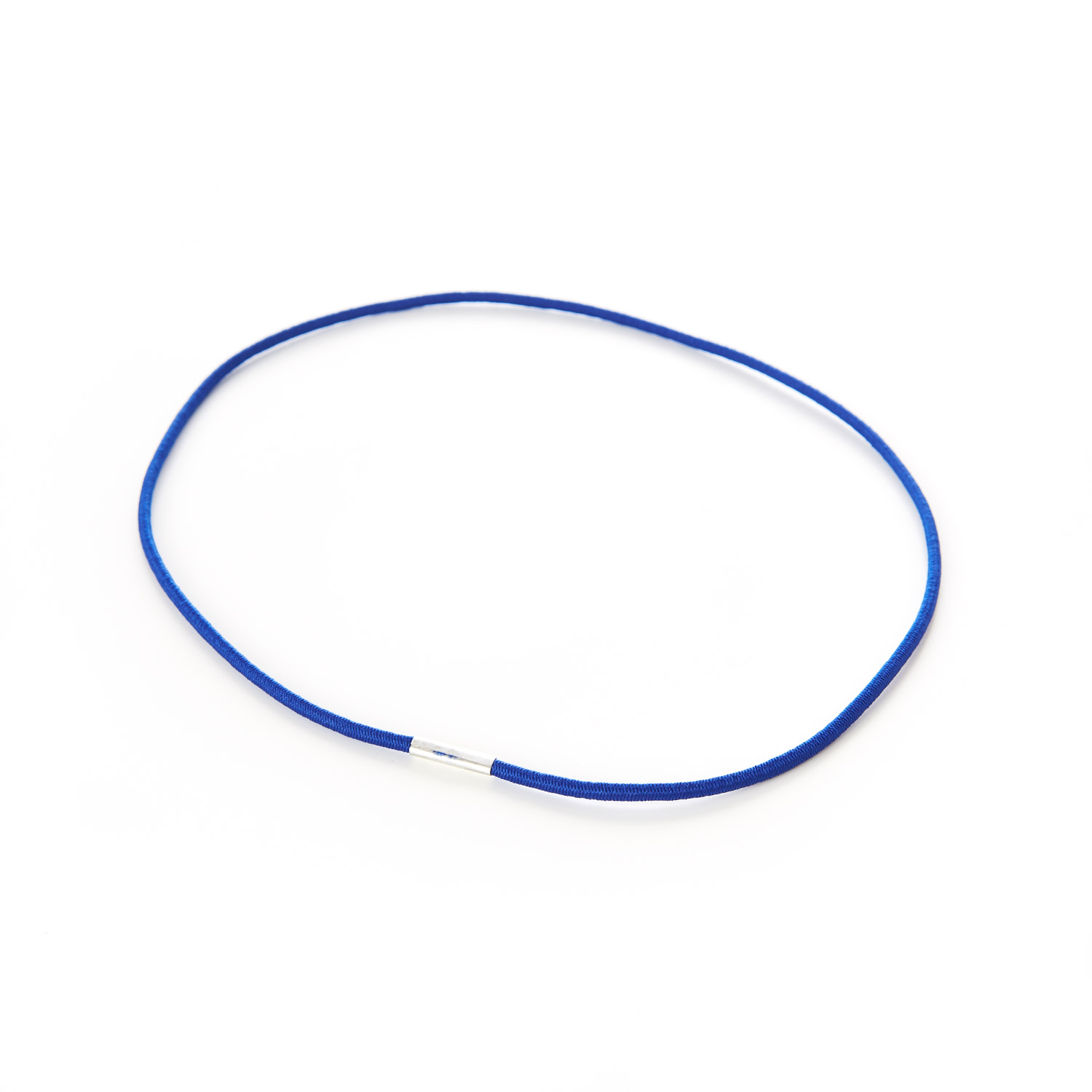 Round Menu Loops Blue Metal Tag Clamped Thin Elastic