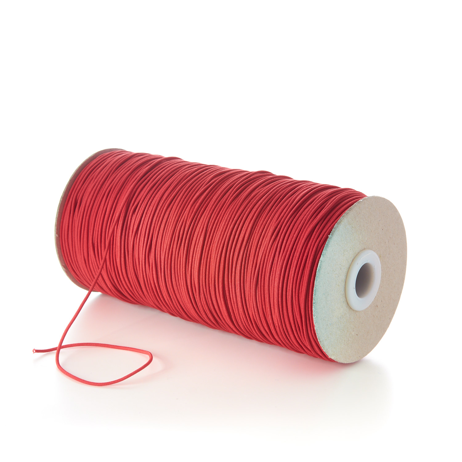 1.5mm Fine Thin Round Elastic Rubber Polyester Red Rosemadder