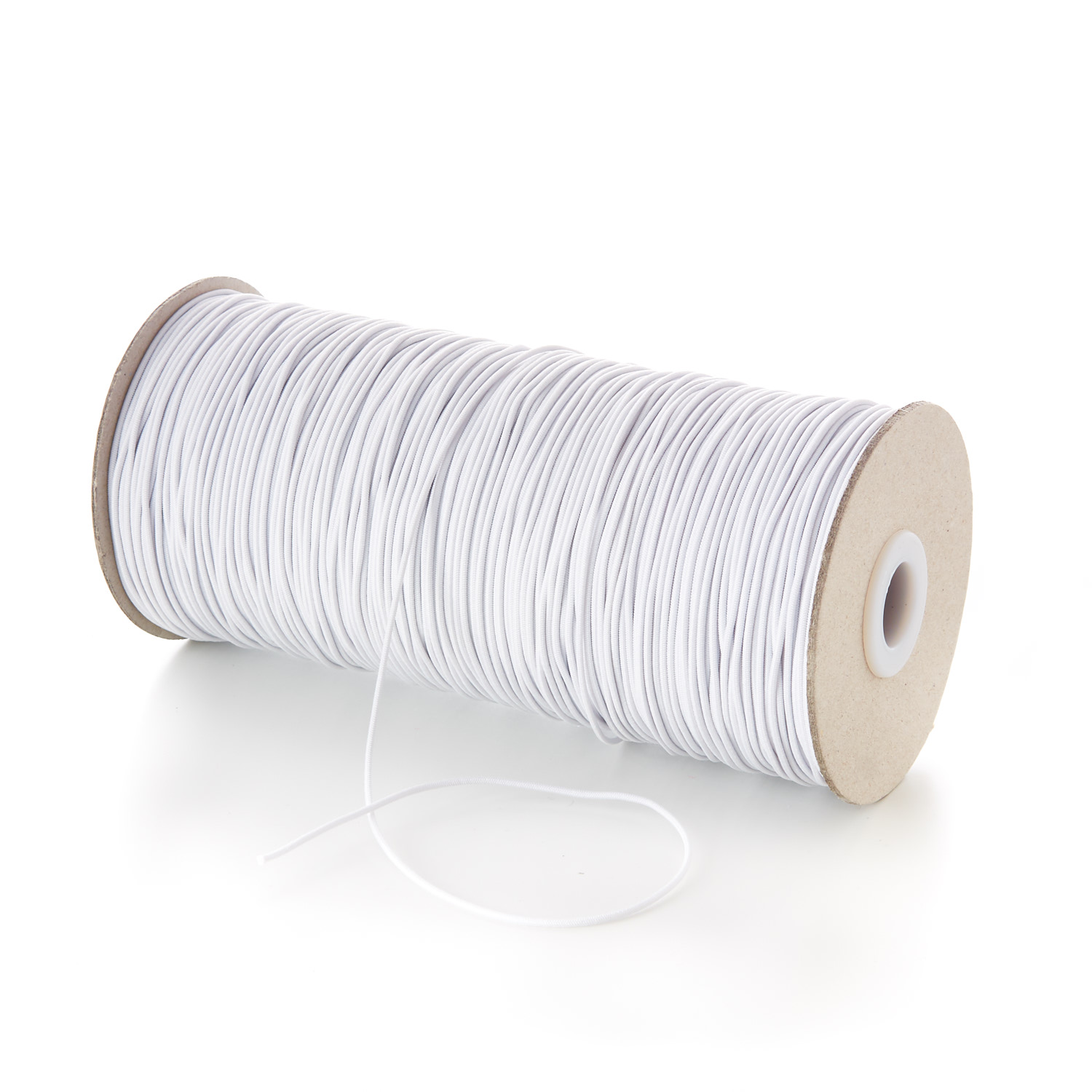 1.5mm Fine Thin Round Elastic Rubber Polyester White