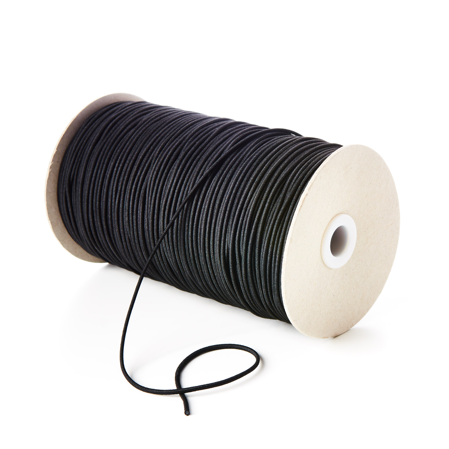 2mm Fine Thin Round Elastic Rubber Polyester Black TPE84