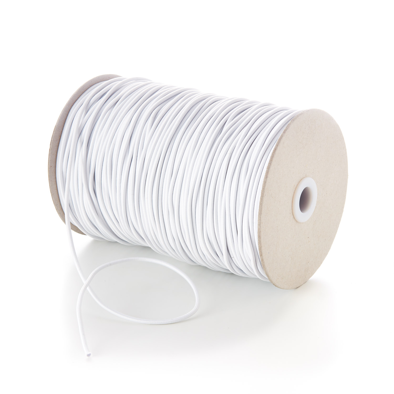 3mm Fine Thin Round Elastic Rubber Polyester White TPE43