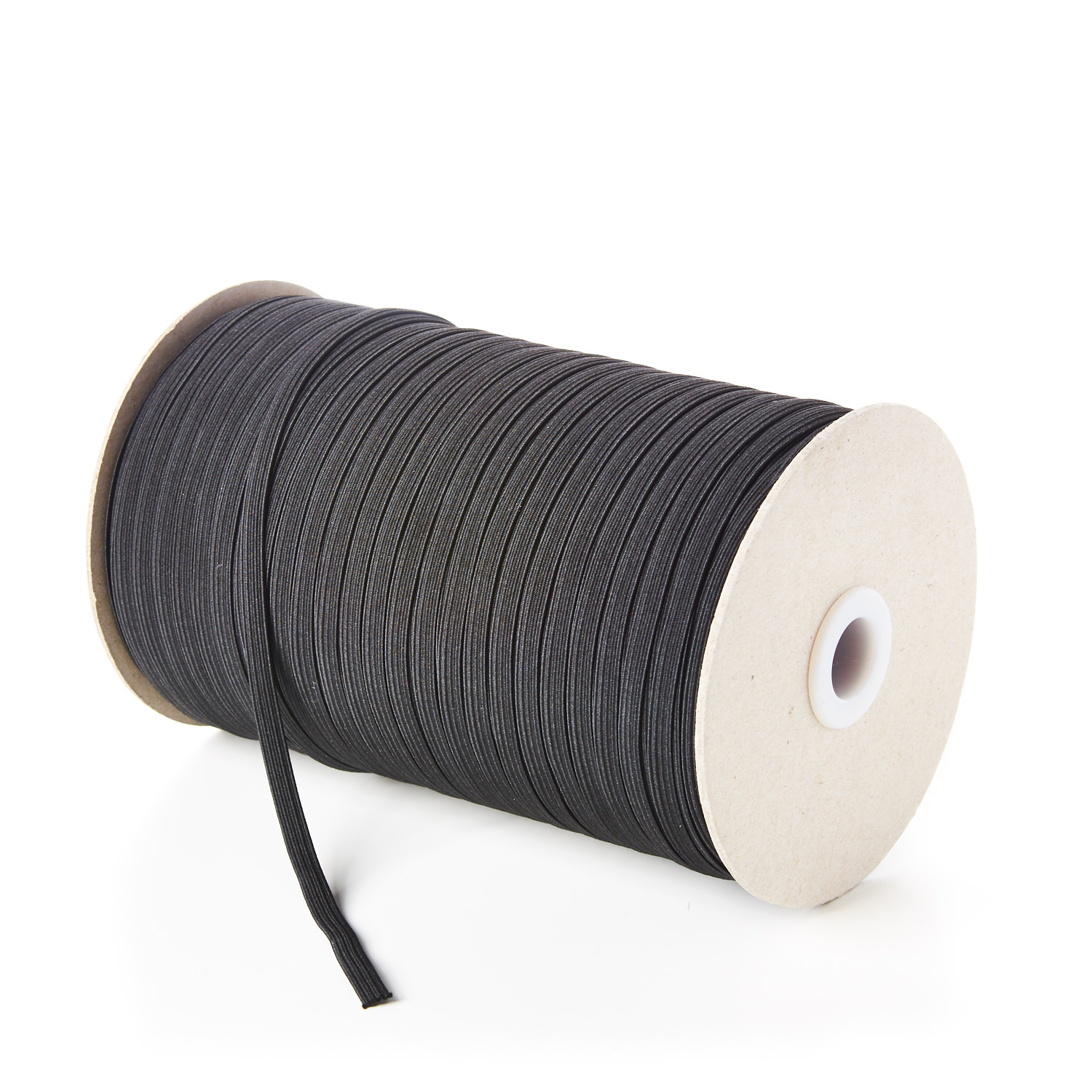 6mm 8 Cord Flat Elastic Black Leicester Trimmings Rubber Polyester Tailoring Haberdashery