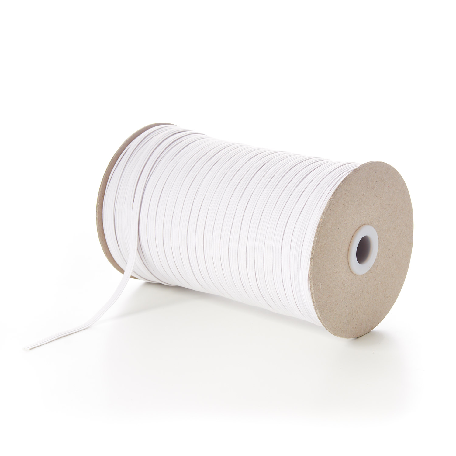 6mm 8 Cord Flat Elastic White Leicester Trimmings Rubber Polyester Tailoring Haberdashery