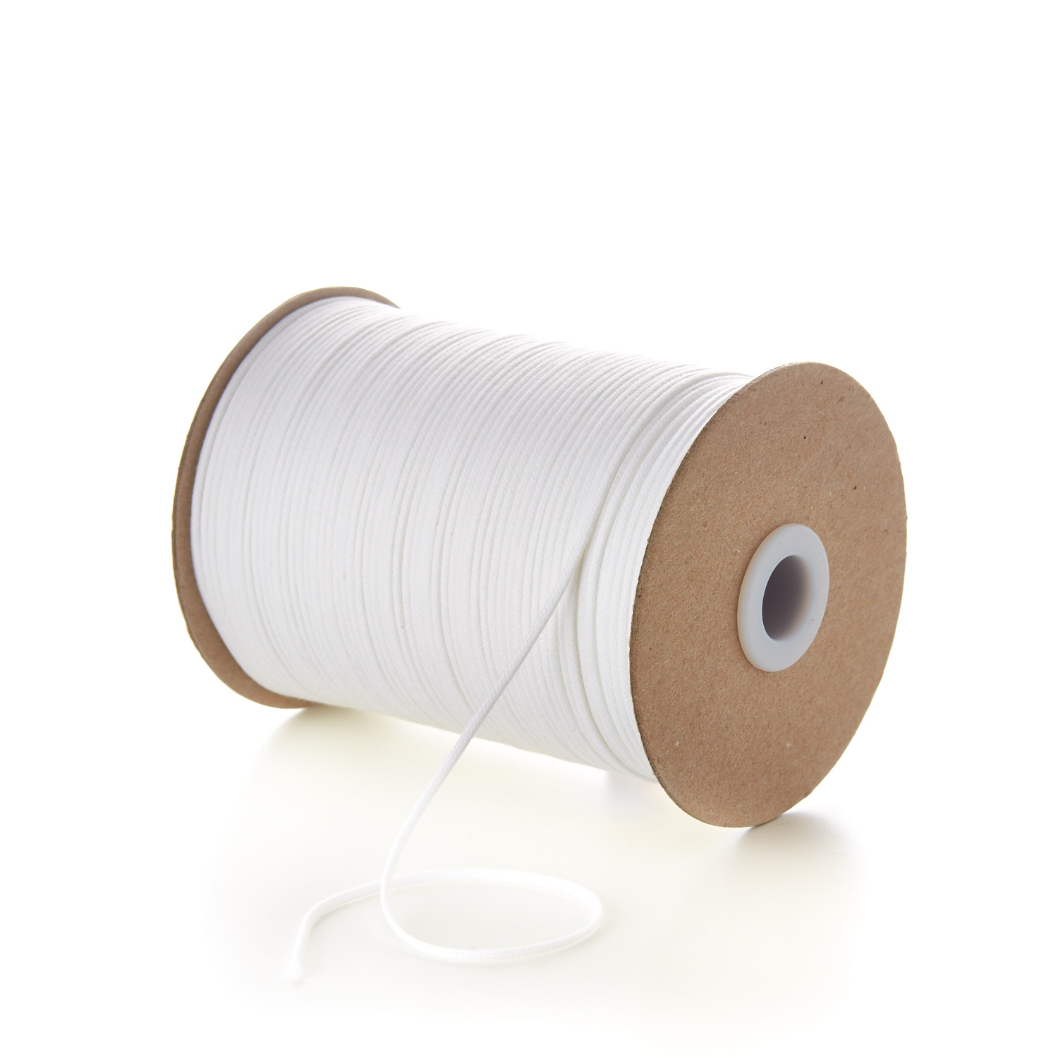 Cotton Cord Round Tubular 2mm Thin White