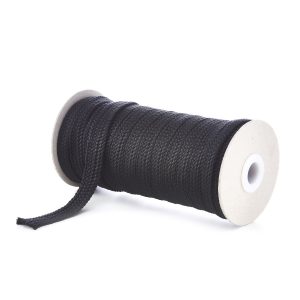 Polyester Flat Braid Black Drawstring Garments
