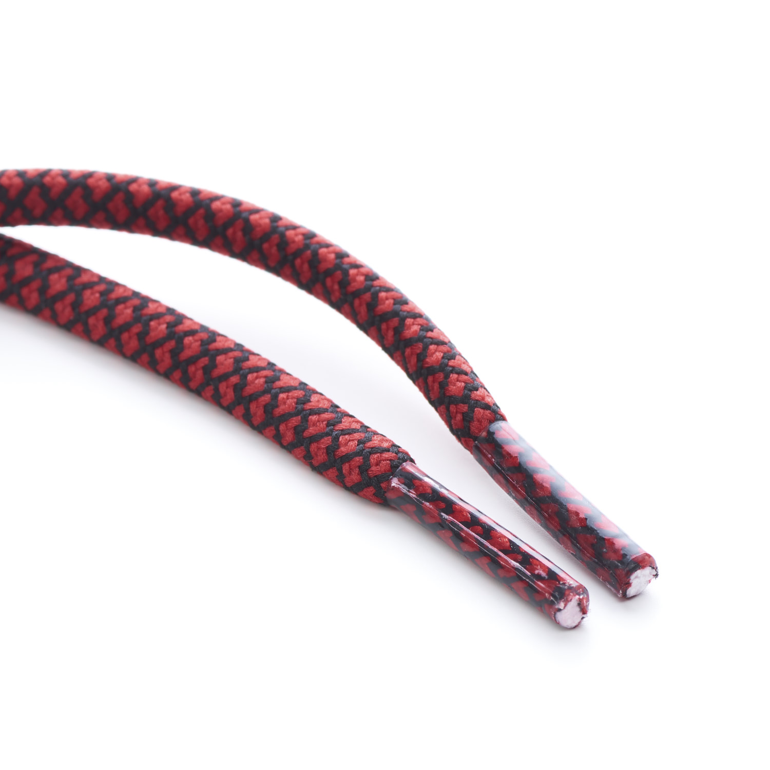 5mm Round Cord Honeycomb Shoe Laces Red & Black