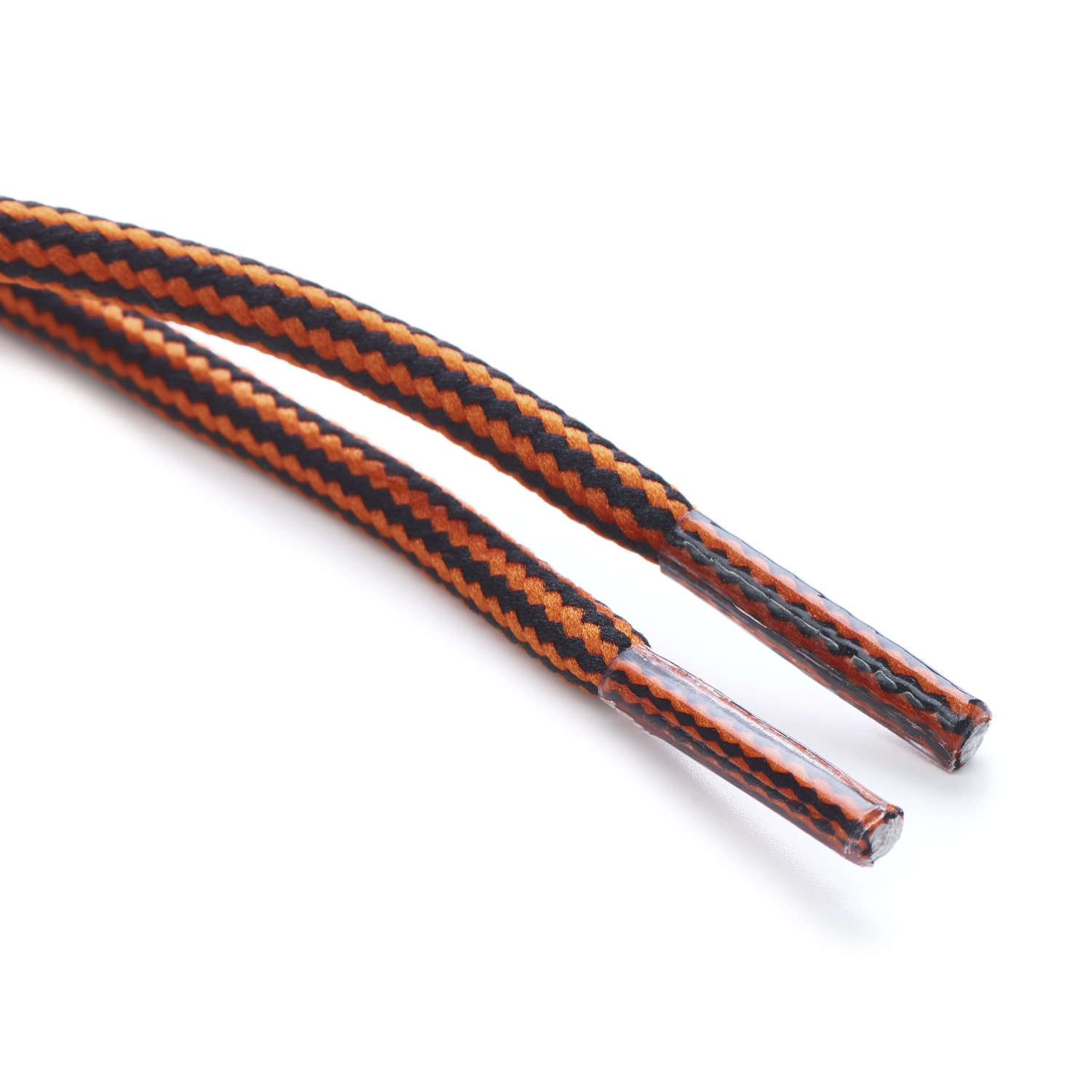 5mm Round Cord Stripe Shoe Laces Orange & Black