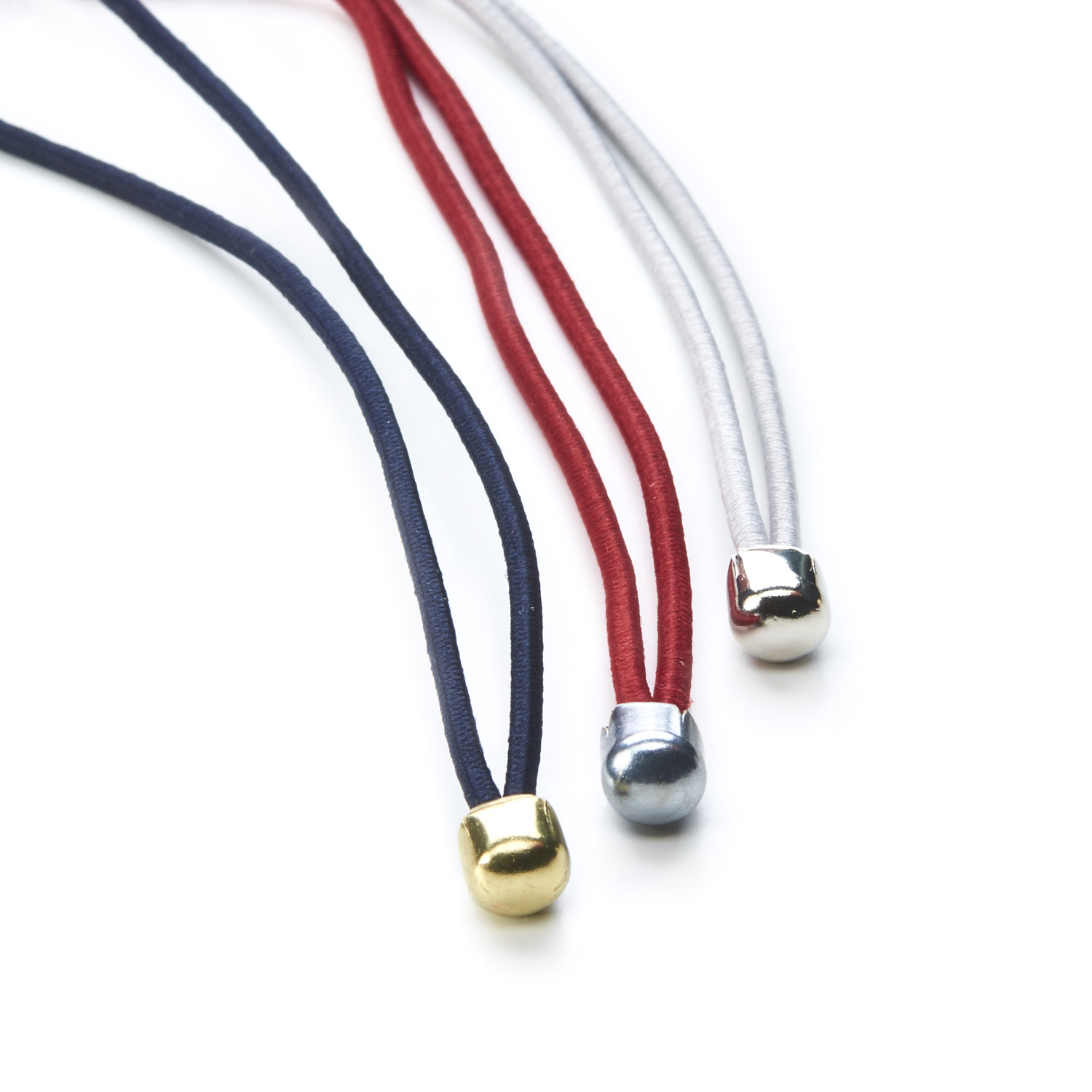 Ball End Menu Loops Blue Red White Gold Silver Round Elastic