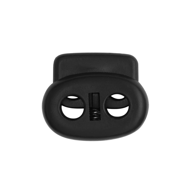 Plastic Pig Nose Toggle 2 Hole Cord Lock Black Hoodies, joggers, shorts, tracksuits, rucksacks, backpacks, lanyards, luggage, PE bags, shoelaces, jackets, coats, tents, sportswear, haberdashery, DIY projects
