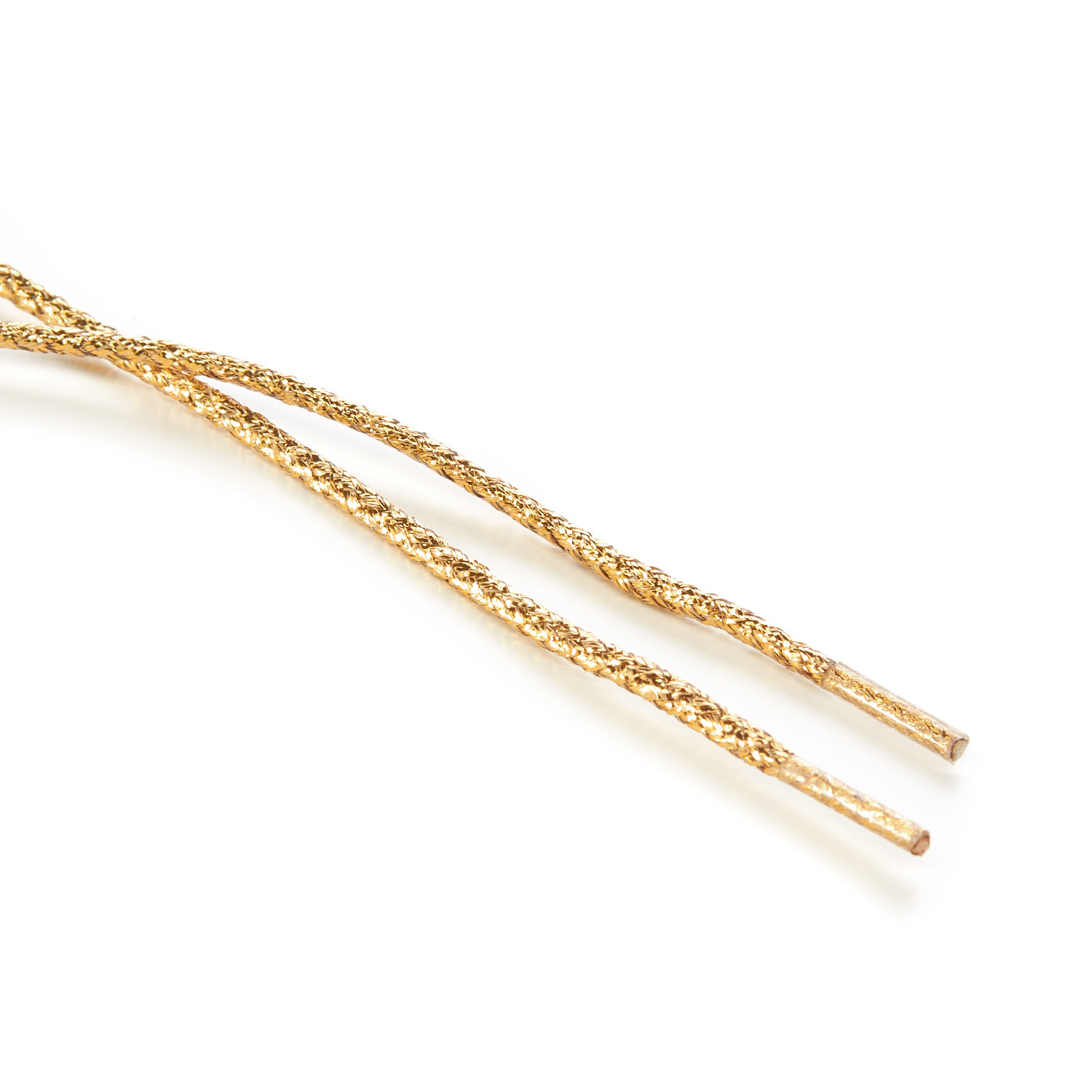 2mm Round Lurex Cord Shoe Laces - Gold