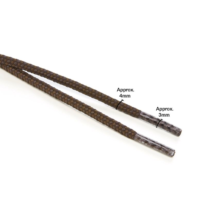 4mm Round Heavy Duty Cord Shoe Laces Extra Strong Saftey Work Boot Brown Measurements