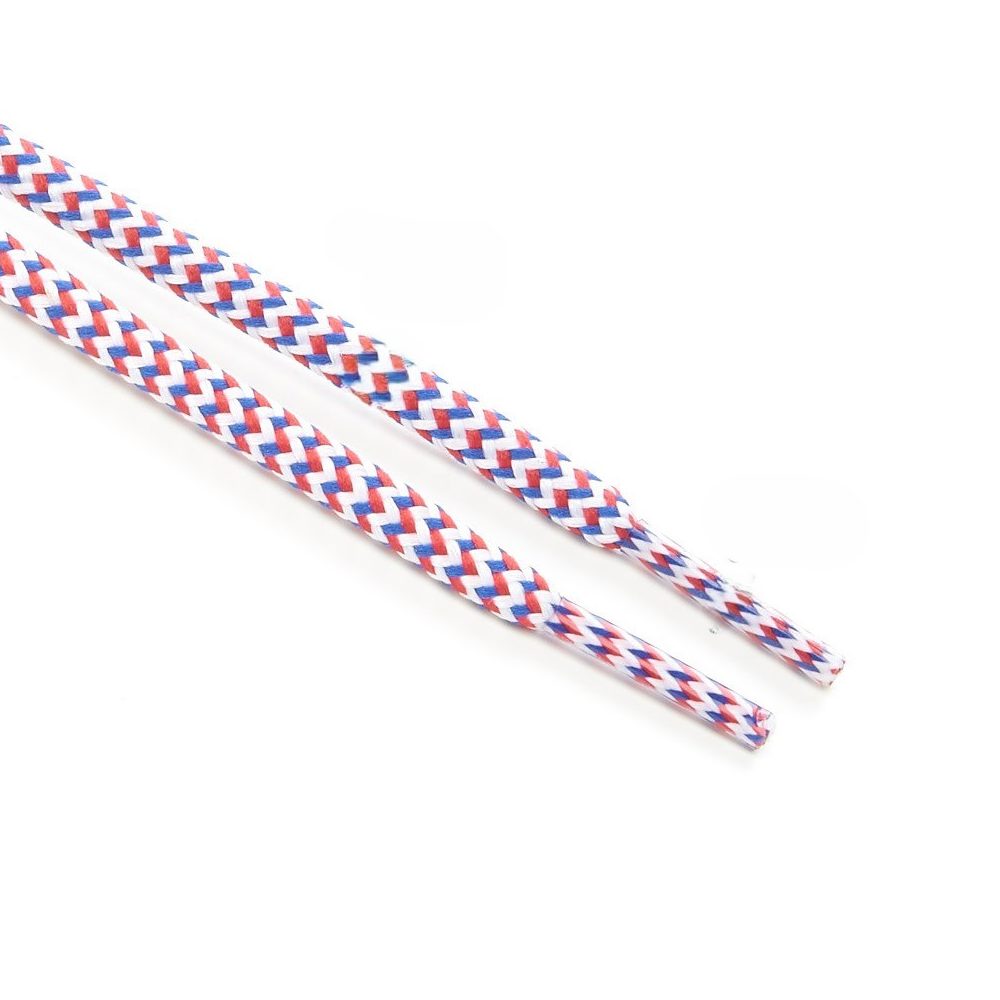 5mm-Round-Cord-Herringbone-3-Colours-Shoe-Laces-White-with-Blue-Red
